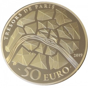Реверс монеты Франция, 50 евро, 2019, 130 лет Эйфелевой башне