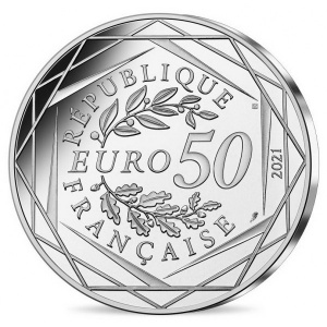 Аверс монеты Франция, 50 евро, 2021, Гарри Поттер - Заклинание Патронуса