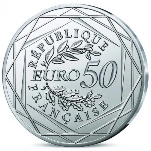 Аверс монеты Франция, 50 евро, 2026, Властелин колец - Арагорн и Минас Тирит