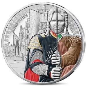 Реверс монеты Франция, 50 евро, 2026, Властелин колец - Арагорн и Минас Тирит