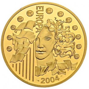 Реверс монеты Франция, 100 евро, 2004, Расширение Европейского Союза