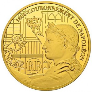 Аверс монеты Франция, 100 евро, 2004, 200 лет коронации Наполеона I