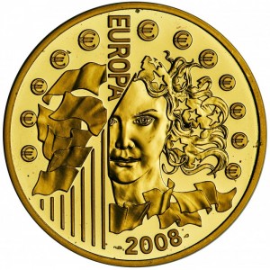 Реверс монеты Франция, 100 евро, 2008, Председательство Франции в Европейском Союзе во 2-ой половине 2008 года