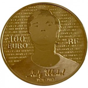 Аверс монеты Франция, 100 евро, 2011, 25 лет со дня смерти Энди Уорхола