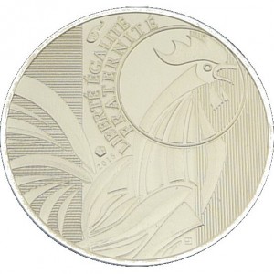 Реверс монеты Франция, 100 евро, 2015, Петух