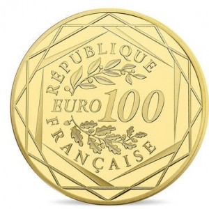 Аверс монеты Франция, 100 евро, 2016, Чемпионат Европы по футболу 2016