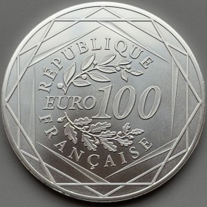 Аверс монеты Франция, 100 евро, 2024, Три мушкетера