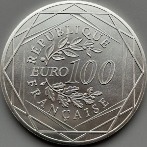 Аверс монеты Франция, 100 евро, 2025, DC Comics - Лига справедливости