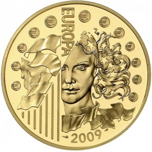 Аверс монеты Франция, 200 евро, 2009, 20 лет падению Берлинской стены