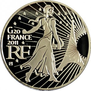 Аверс монеты Франция, 200 евро, 2011, 2011 Саммит G-20 в Каннах