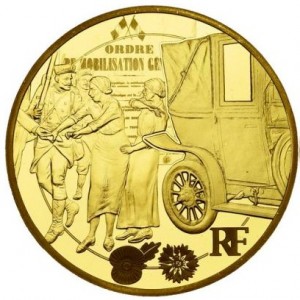 Аверс монеты Франция, 200 евро, 2014, 100 лет Великой войне - Битва на Марне