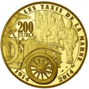 Реверс монеты Франция, 200 евро, 2014, 100 лет Великой войне - Битва на Марне