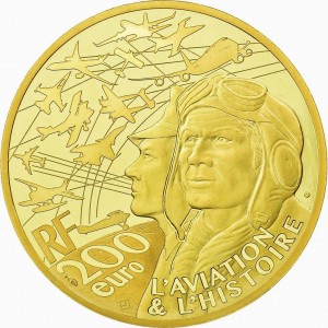 Реверс монеты Франция, 200 евро, 2017, Авиация и история - Аэробус А380