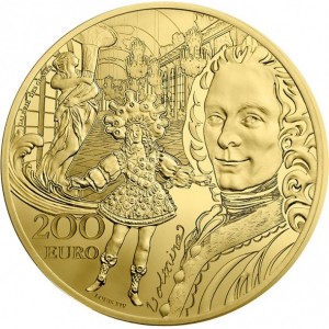 Реверс монеты Франция, 200 евро, 2018, Эпоха барокко и рококо