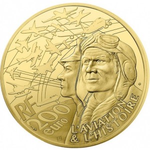 Реверс монеты Франция, 200 евро, 2019, История авиации - Конкорд
