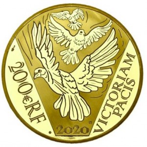 Аверс монеты Франция, 200 евро, 2020, 75 лет Победе /VICTORIAM PACIS/