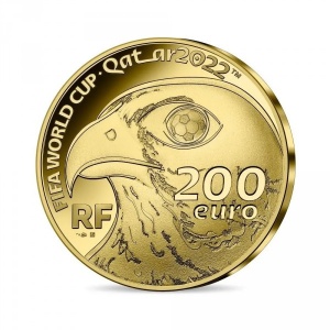 Аверс монеты Франция, 200 евро, 2021, Чемпионат мира по футболу 2022 в Катаре