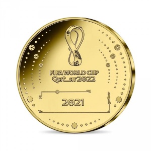 Реверс монеты Франция, 200 евро, 2021, Чемпионат мира по футболу 2022 в Катаре