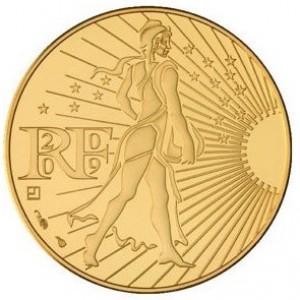 Аверс монеты Франция, 250 евро, 2009, Сеятель
