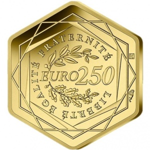 Реверс монеты Франция, 250 евро, 2022, Дискобол