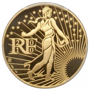 Аверс монеты Франция, 500 евро, 2010, Сеятель