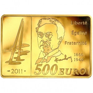 Реверс монеты Франция, 500 евро, 2011, Художники - Василий Кандинский