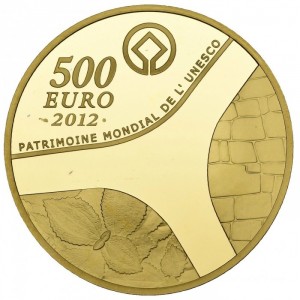 Реверс монеты Франция, 500 евро, 2012, Всемирное наследие ЮНЕСКО - Абу-Симбел