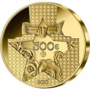 Реверс монеты Франция, 500 евро, 2021, Французское совершенство - Кристиан Диор