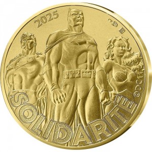 Реверс монеты Франция, 500 евро, 2025, DC Comics - Лига справедливости