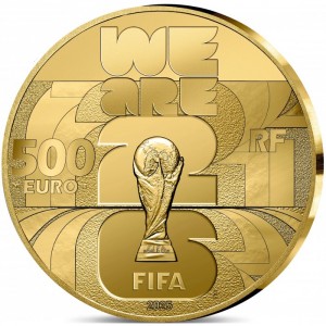Аверс монеты Франция, 500 евро, 2025, Чемпионат мира по футболу 2026 года