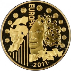 Реверс монеты Франция, 1000 евро, 2011, 30 лет Дню музыки во Франции