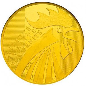 Реверс монеты Франция, 5000 евро, 2014, Петух