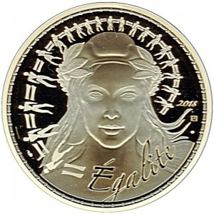 Реверс монеты Франция, 5000 евро, 2018, Марианна