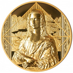 Реверс монеты Франция, 5000 евро, 2019, 500 лет со дня смерти Леонардо да Винчи