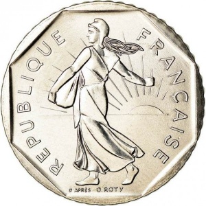 Аверс монеты Франция, 2 франка, 1979-2001