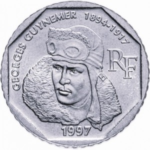 Аверс монеты Франция, 2 франка, 1997, 80 лет со дня смерти Жоржа Гинемера