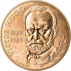 Аверс монеты Франция, 10 франков, 1985, 100 лет со дня смерти Виктора Гюго