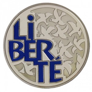 Реверс монеты Франция, 6.55957 франков, 2001, Девиз - Свобода