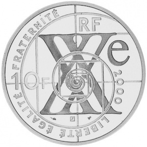 Реверс монеты Франция, 10 франков, 2000, XX век - Естественные науки