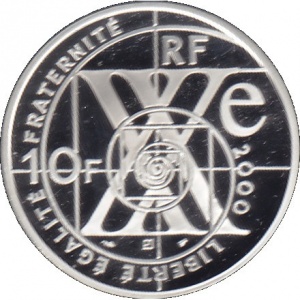 Аверс монеты Франция, 10 франков, 2000, XX век - Автомобиль