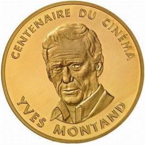 Реверс монеты Франция, 500 франков, 1994-1995, 100 лет кинематографии - Ив Монтан /⌀50мм/