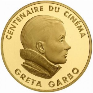 Реверс монеты Франция, 500 франков, 1995, 100 лет кинематографии - Грета Гарбо /⌀50мм/