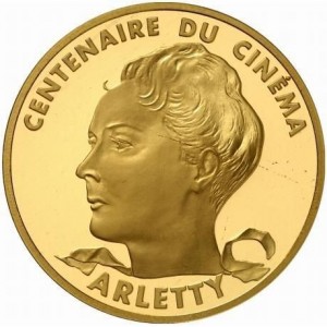 Реверс монеты Франция, 500 франков, 1995, 100 лет кинематографии - Арлетти /⌀50мм/