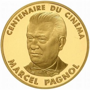 Реверс монеты Франция, 500 франков, 1995, 100 лет кинематографии - Марсель Паньоль /⌀50мм/