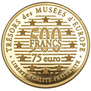 Реверс монеты Франция, 500 франков, 1996, Сокровища европейских музеев - Китайский всадник