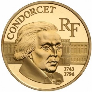 Реверс монеты Франция, 500 франков, 1998, 255 лет со дня рождения Маркиза де Кондорсе́