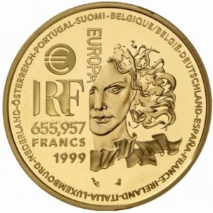 Аверс монеты Франция, 655.957 франков, 2000, Стили искусства Европы - Готика