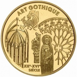 Реверс монеты Франция, 655.957 франков, 2000, Стили искусства Европы - Готика