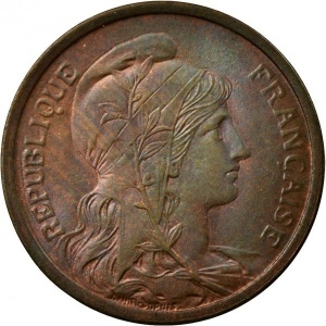 Аверс монеты Франция, 2 сантима, 1898-1920