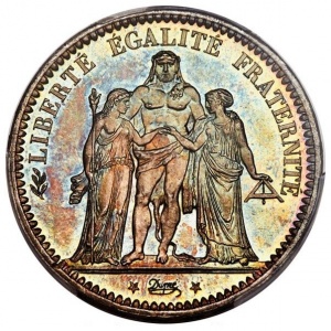 Аверс монеты Франция, 5 франков, 1870-1878, Геркулес
